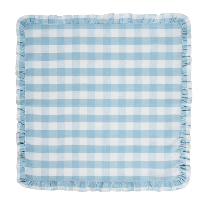 Gingham Ruffle Napkin Set/4 - Ocean