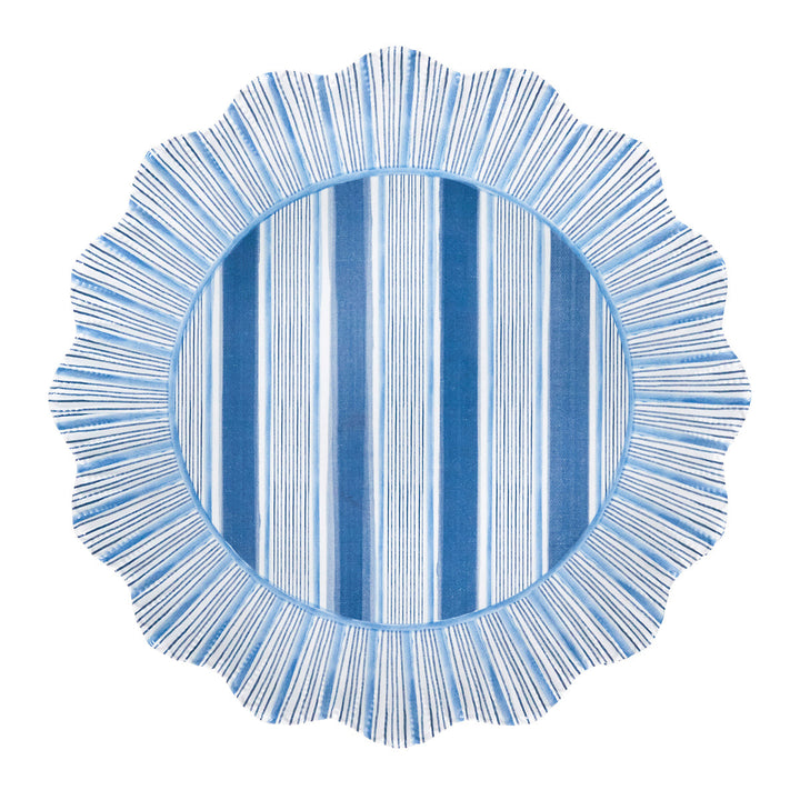 Cabana Stripe Melamine Dinner Plate Assorted Set/4 - Multi