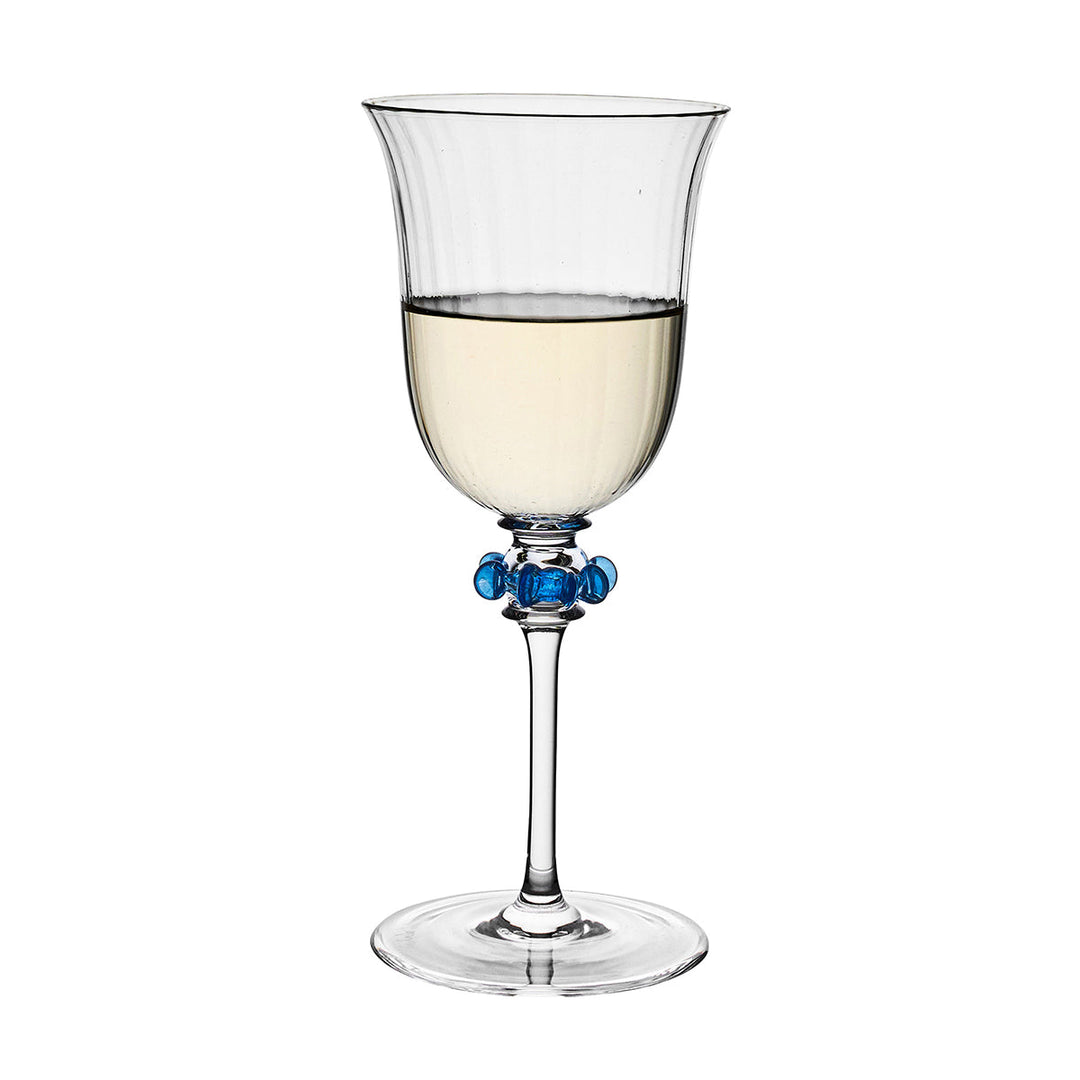 Nell Ruffle Wine Glass - Chambray