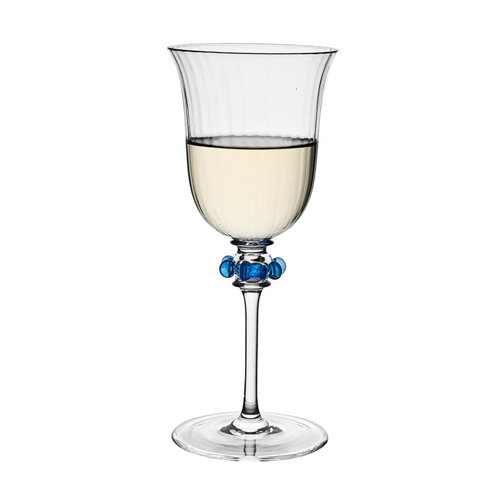 Nell Ruffle Wine Glass - Chambray