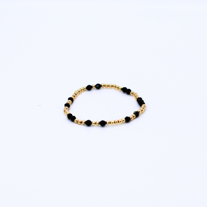 HOPES PROMISE 6mm Swarovski & Gold Bead Bracelet