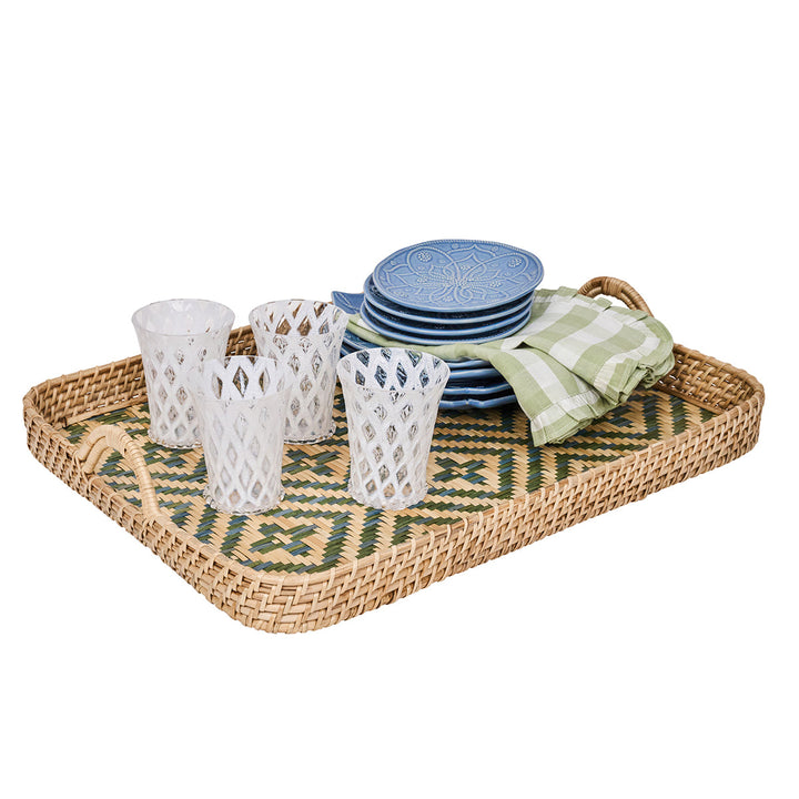 Villa Seville 18" Tray - Chambray