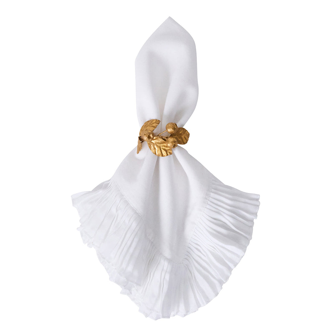 Forest Walk Leaf Napkin Ring Assorted Set/4 - Gold