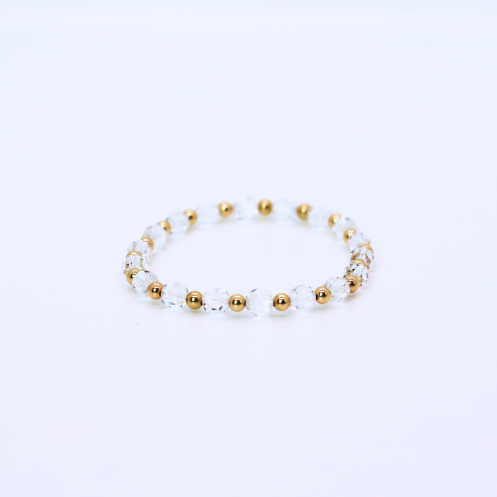 GRACE 6mm Swarovski & Gold, Crystal