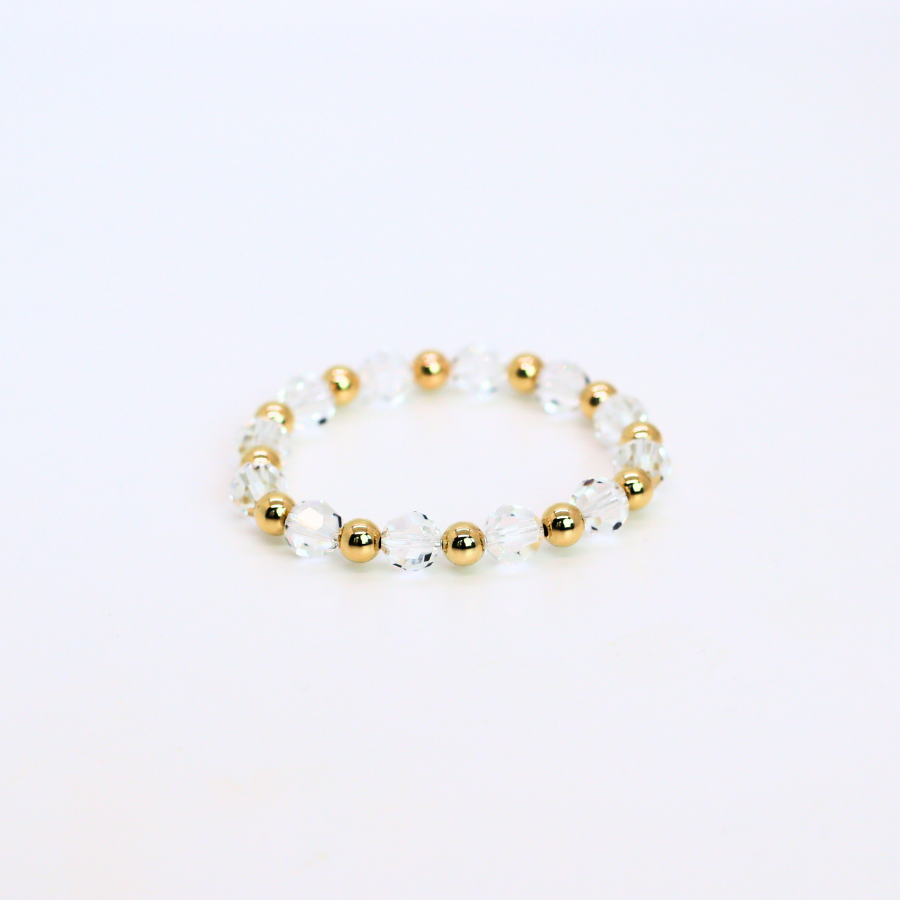 GRACE 8mm Swarovski & Gold, Crystal