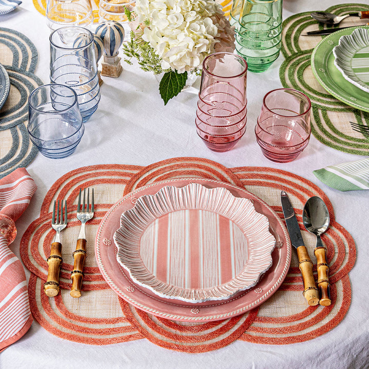 Berry &amp; Thread Melamine Dinner Plate Set/4 - Coral