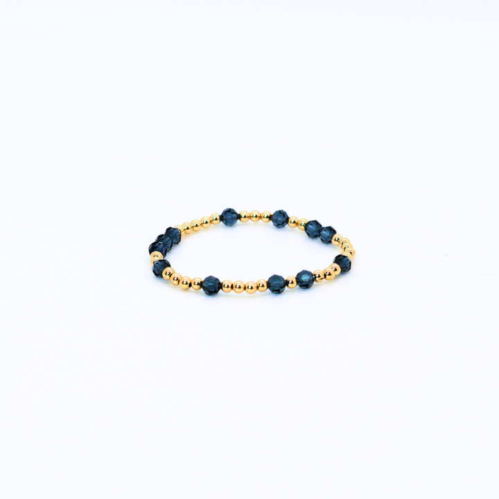 HOPES PROMISE 4mm Swarovski &amp; Gold, Denim