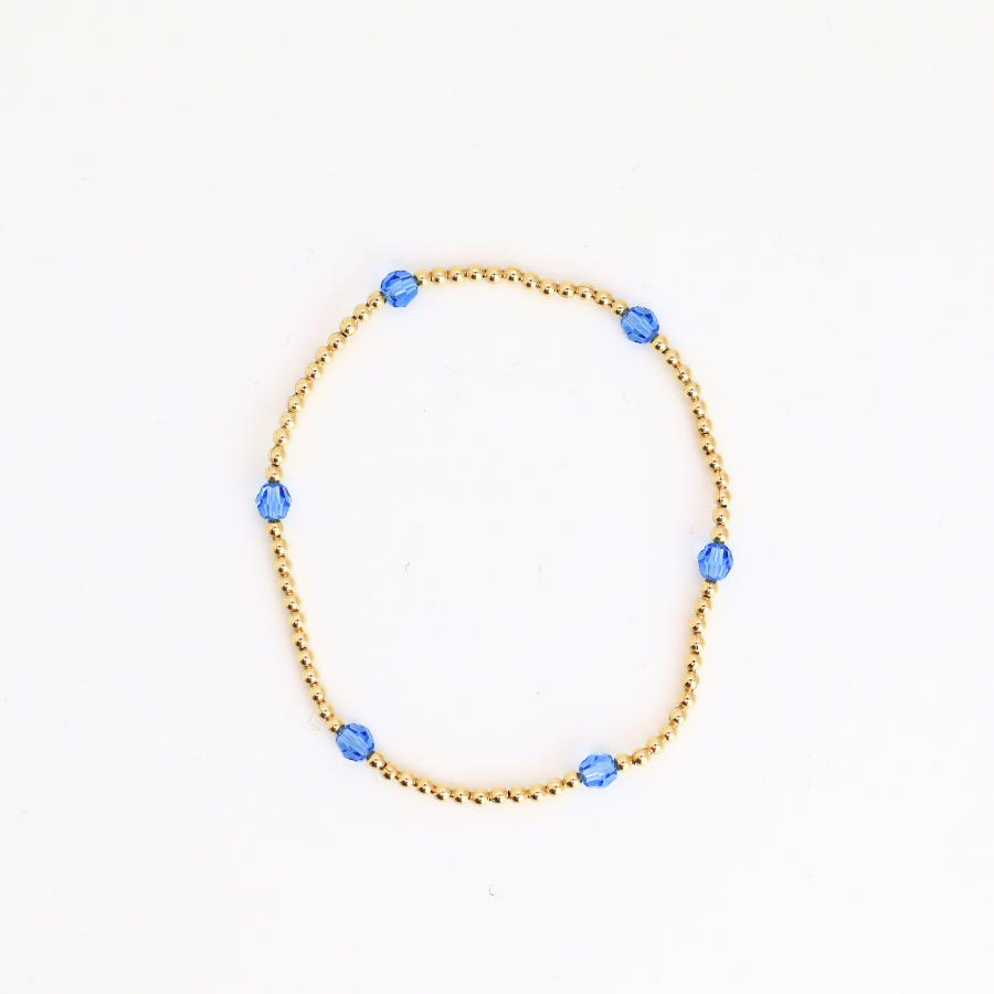 CLASSIC Gold &amp; Swarovski 2mm, Sky Blue