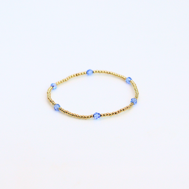 CLASSIC Gold &amp; Swarovski 3mm, Sky Blue