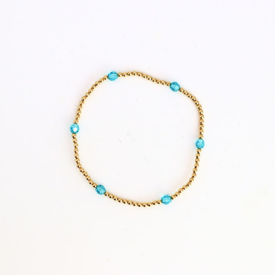 CLASSIC Gold &amp; Swarovski 2mm, Turquoise