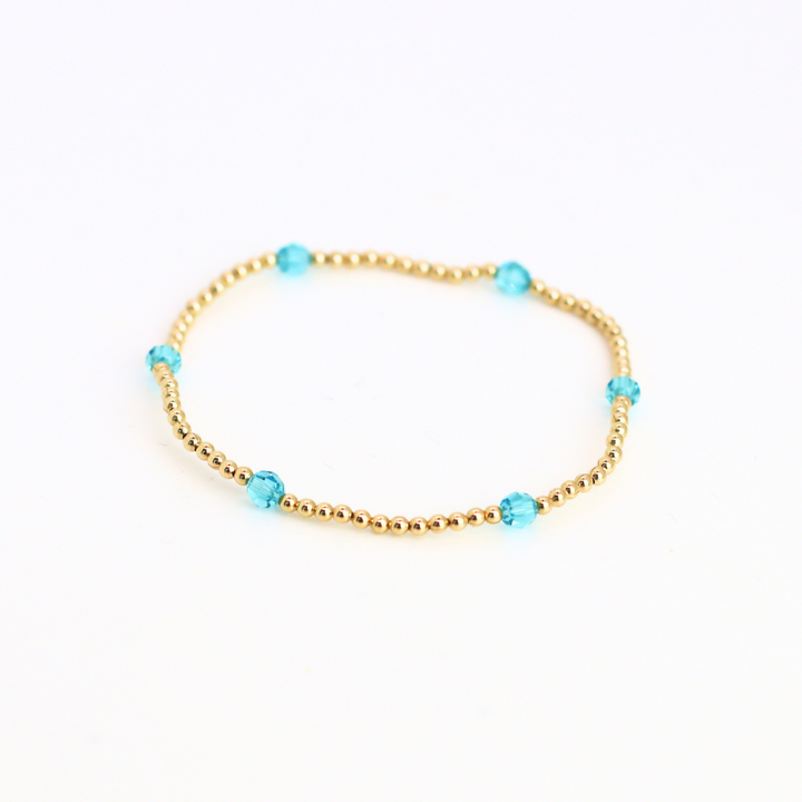 CLASSIC Gold &amp; Swarovski 2mm, Turquoise