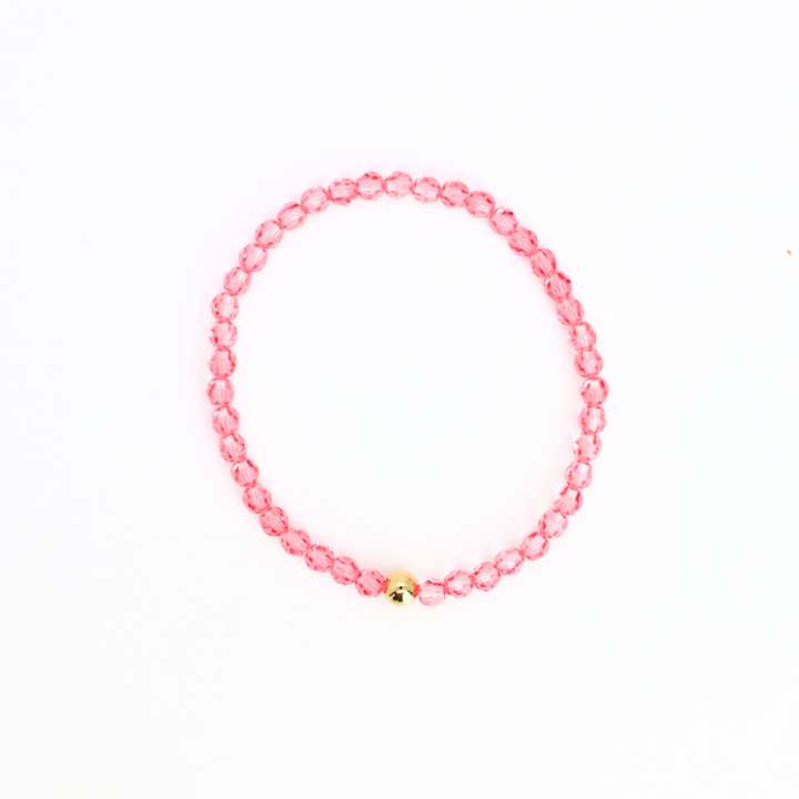 Crystal Solid 4mm Rose Bracelet