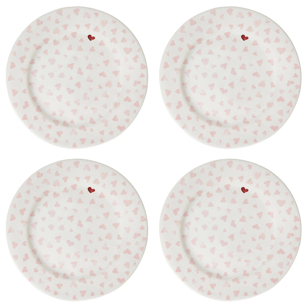 Love You More Dessert/Salad Plate Set/4 - Pink