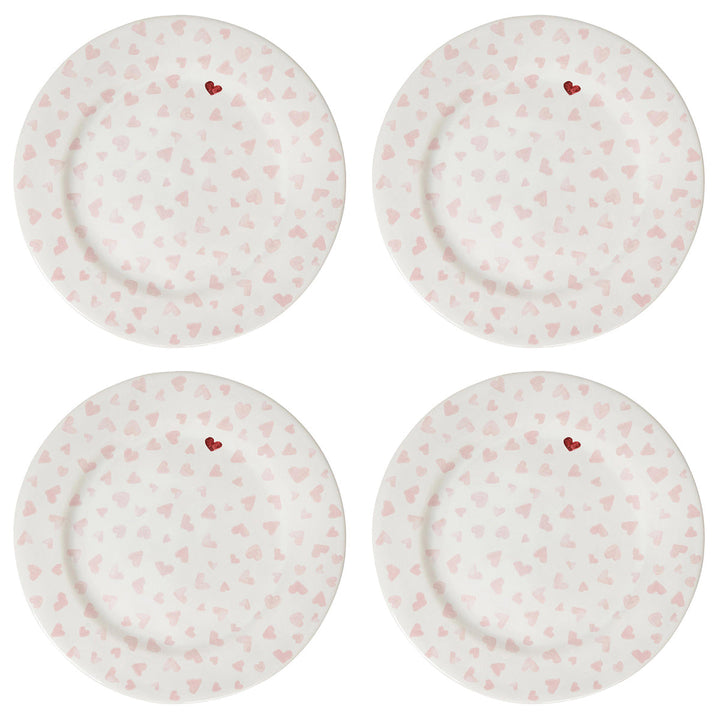 Love You More Dessert/Salad Plate Set/4 - Pink
