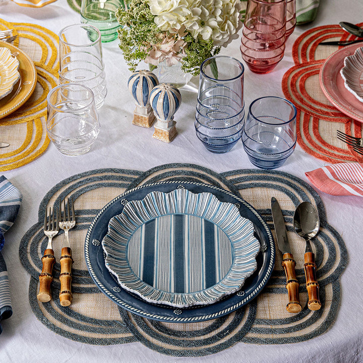 Berry &amp; Thread Melamine Dinner Plate Set/4 - Ocean