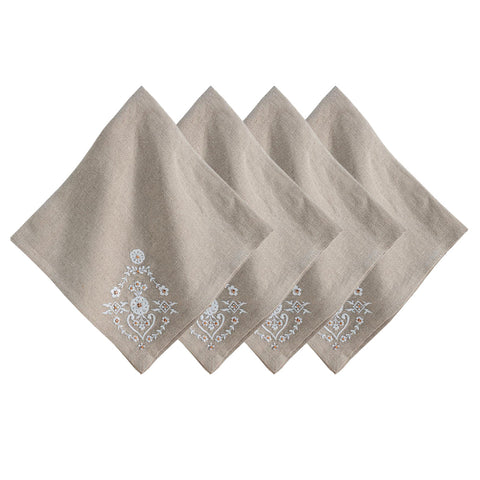 Heidi Embroidered Napkin Set/4 - Natural