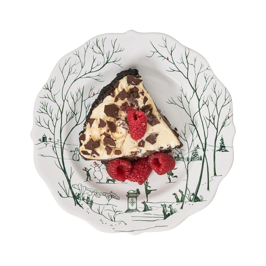 Country Estate Winter Frolic Dessert/Salad Plate - Evergreen