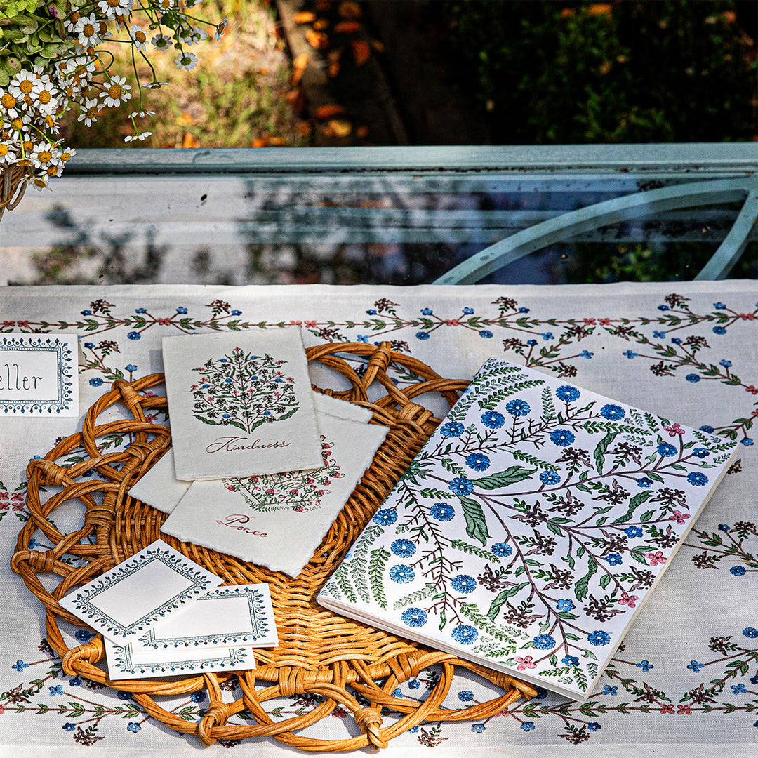 Villa Seville Embroidered 7" x 10" Paper Journal - Chambray