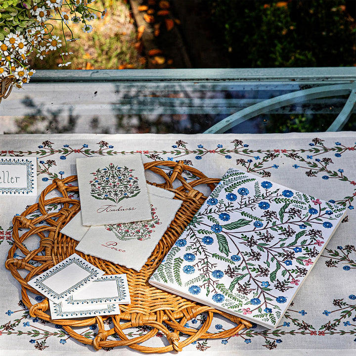 Villa Seville Embroidered 7" x 10" Paper Journal - Chambray