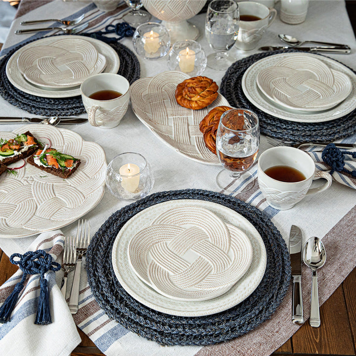 Danish Stripe 60" x 120" Tablecloth - Taupe