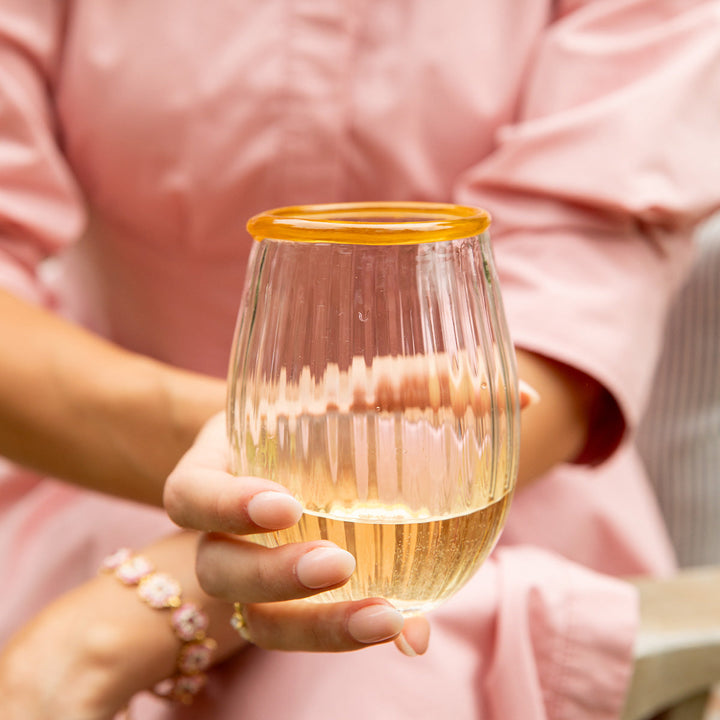 Nell Stemless Wine Glass - Daffodil