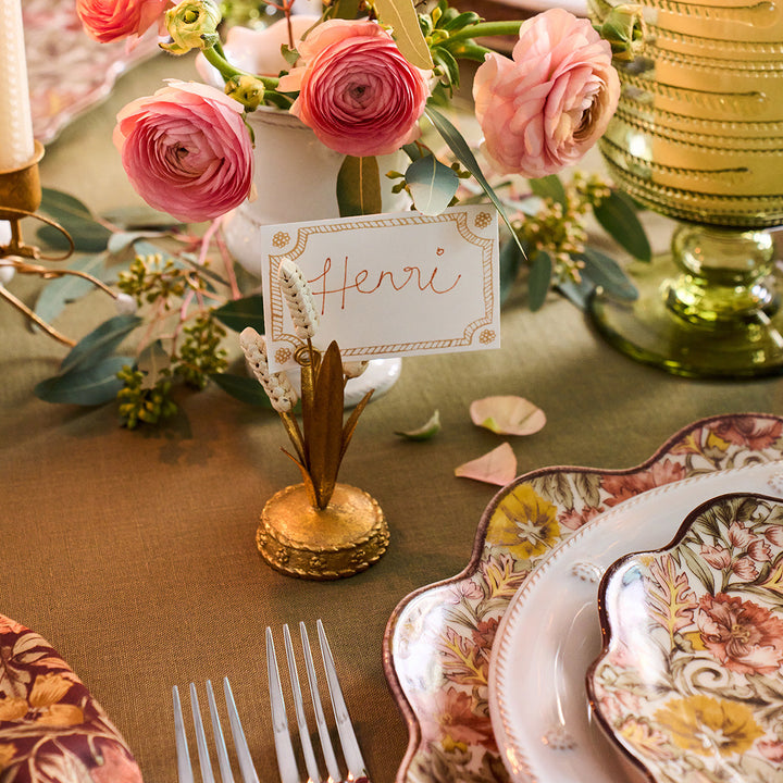 Forest Walk Wheat Place Card Holder - Gold