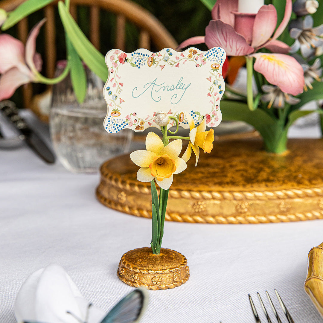 Meadow Walk Daffodil Place Card Holder - Yellow