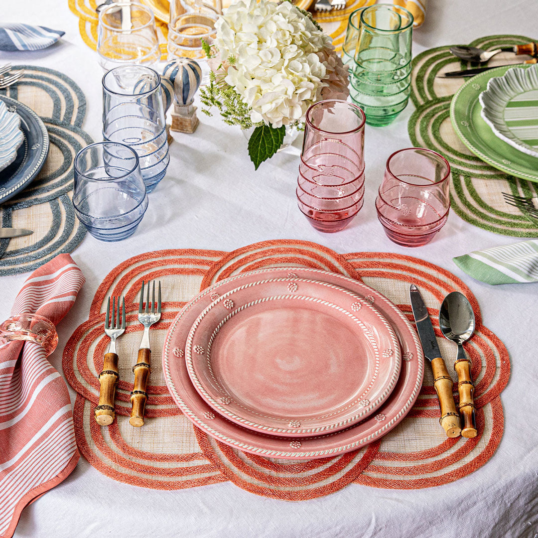 Scallop Stripe Placemat - Coral
