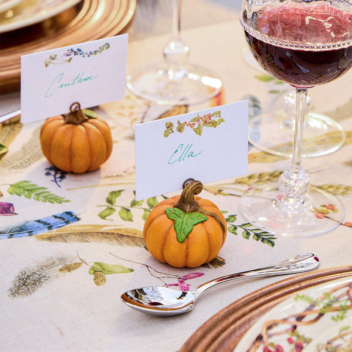 Forest Walk Pumpkin Place Card Holder, Set/4 - Multi