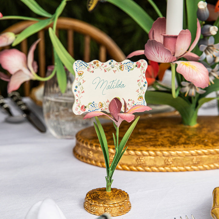 Meadow Walk Iris Place Card Holder - Pink