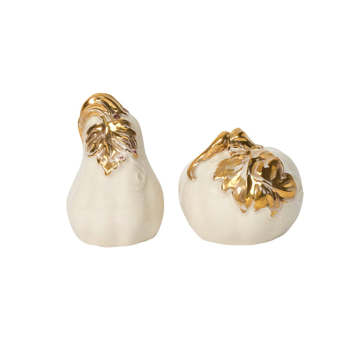 Forest Walk Pumpkin Salt & Pepper Shakers - Gold