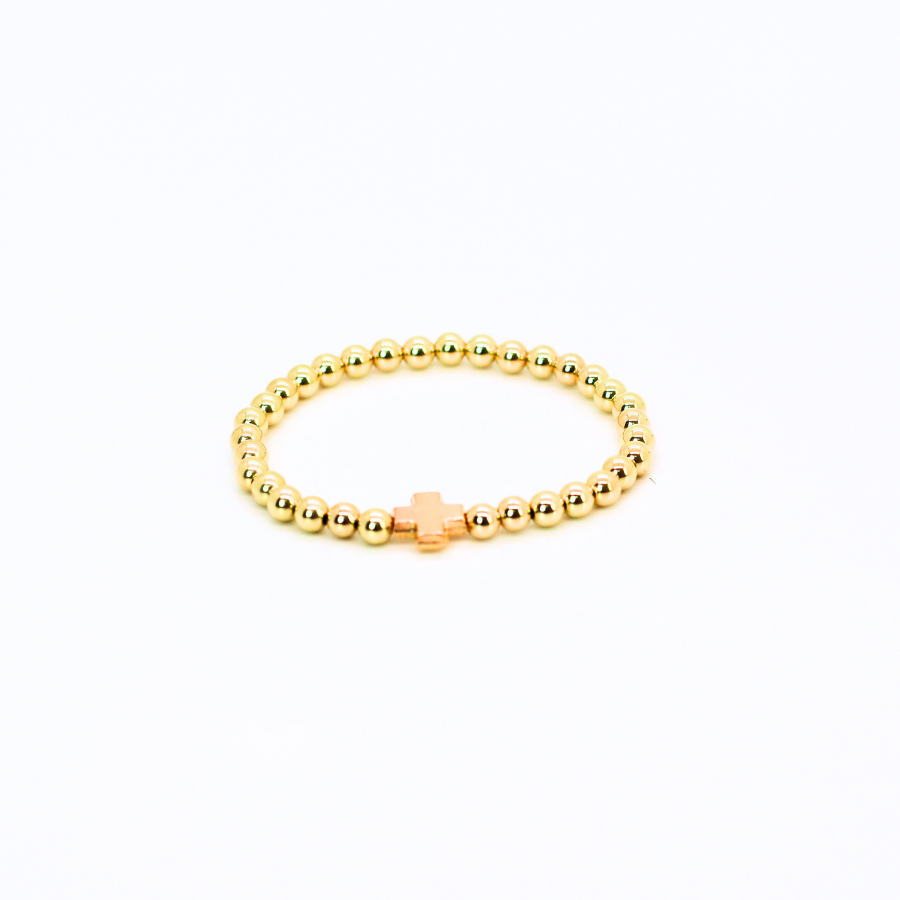 FAITH Cross 5mm Bracelet, Gold