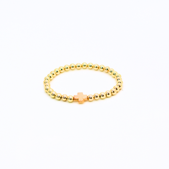 FAITH Cross 5mm Bracelet, Gold