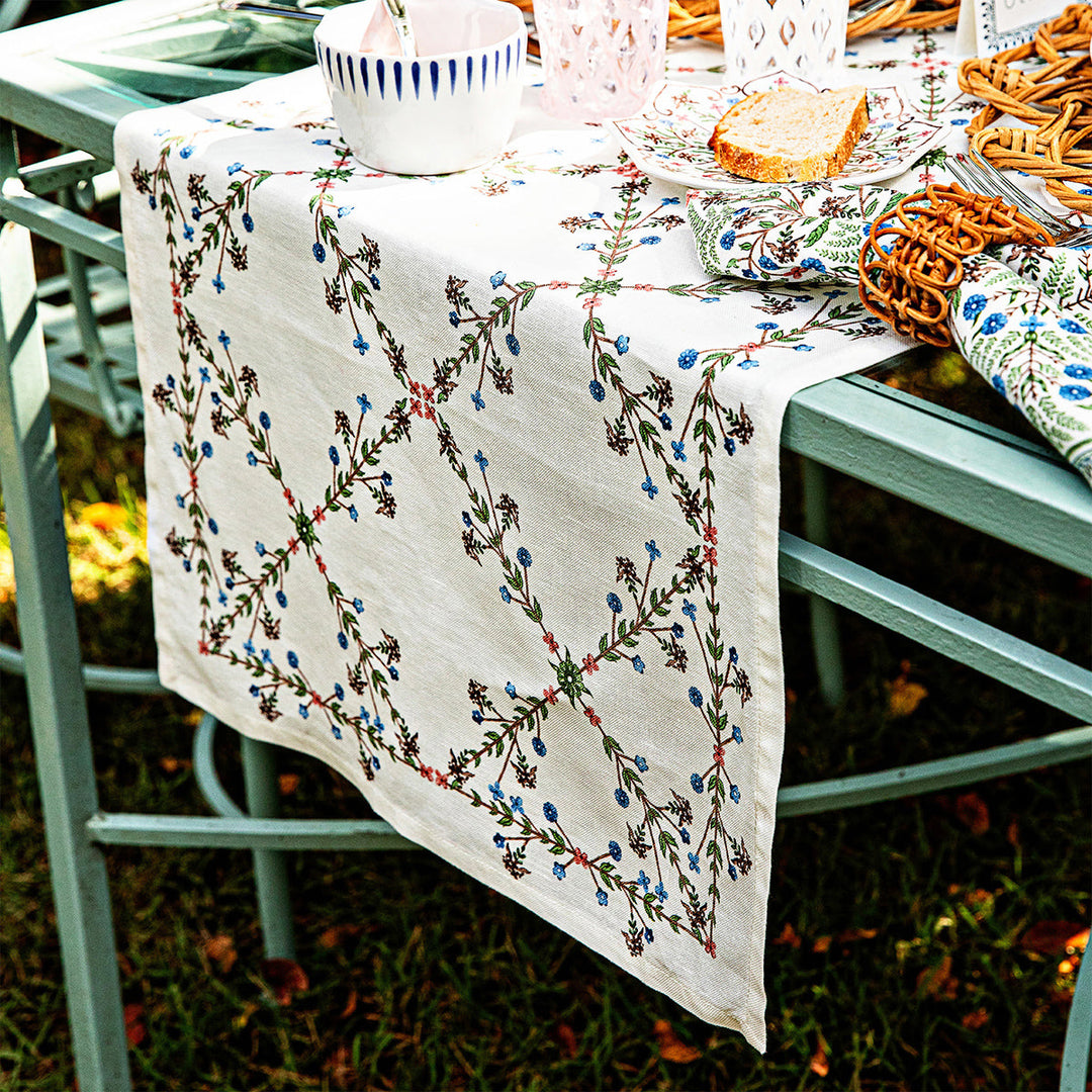 Villa Seville 18" x 90" Table Runner - Chambray