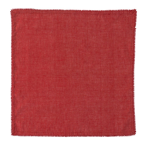 Berry Trim Napkin Set/4 - Red