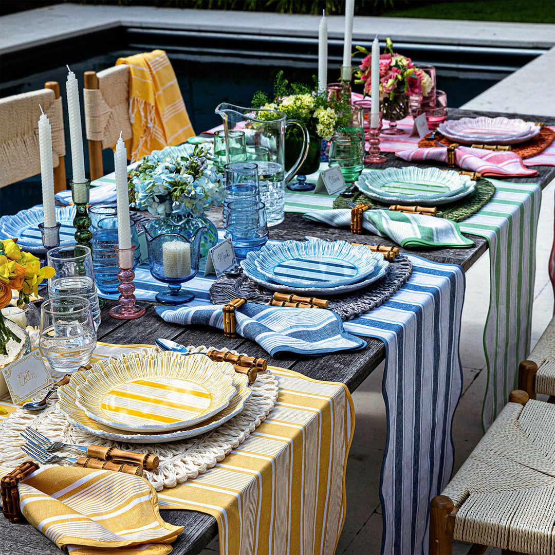 Cabana Stripe Melamine Dessert/Salad Plate Set/4 - Sunshine
