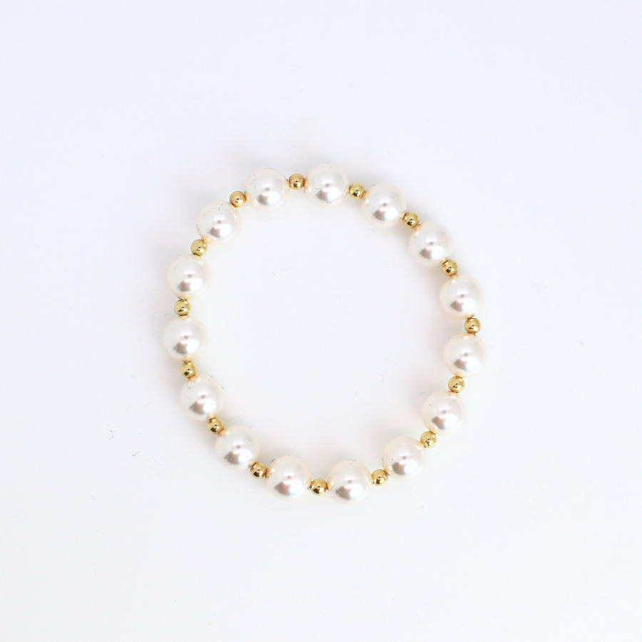 GRACE 8mm Pearl, 3mm Gold