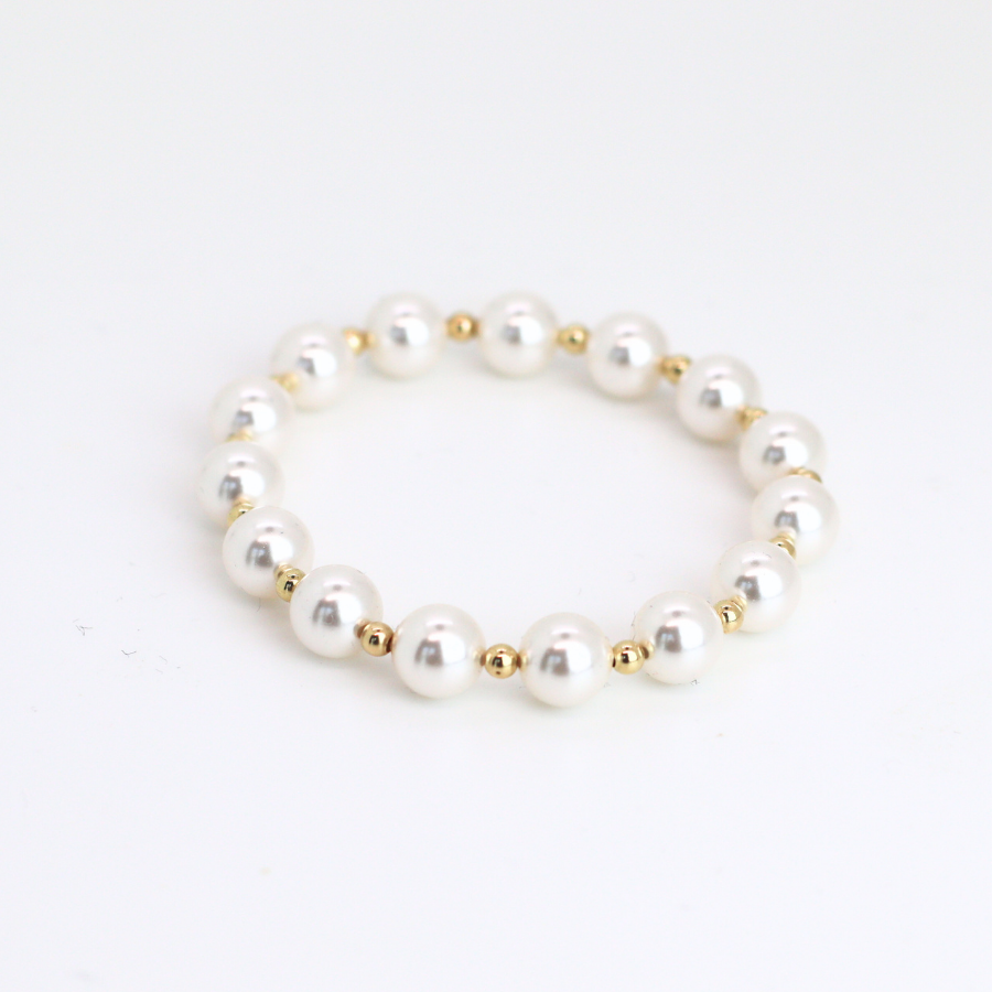 GRACE 8mm Pearl, 3mm Gold