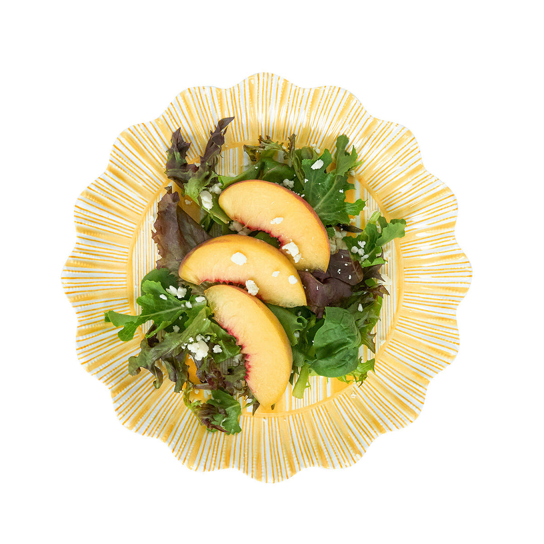 Cabana Stripe Melamine Dessert/Salad Plate Set/4 - Sunshine