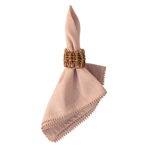 Berry Trim Napkin Set/4 - Blush