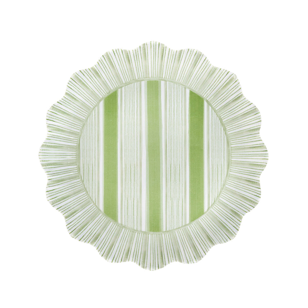 Cabana Stripe Melamine Dessert/Salad Plate Set/4 - Seagrass