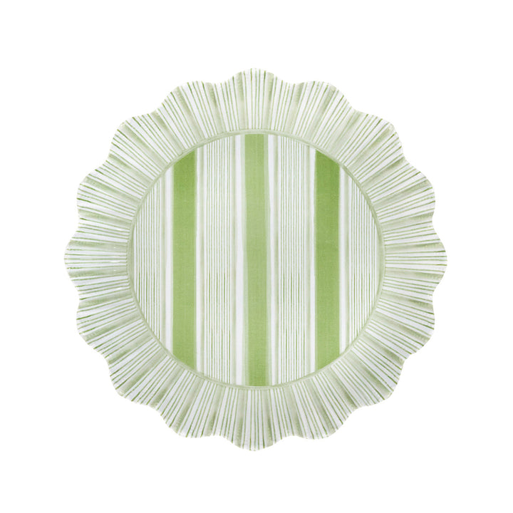 Cabana Stripe Melamine Dessert/Salad Plate Set/4 - Seagrass