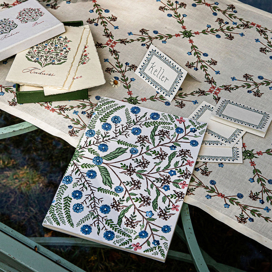 Villa Seville Embroidered 7" x 10" Paper Journal - Chambray