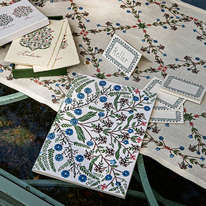 Villa Seville Embroidered 7" x 10" Paper Journal - Chambray