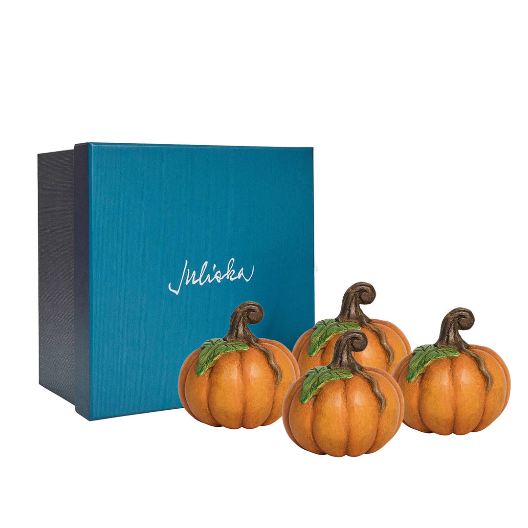 Forest Walk Pumpkin Place Card Holder, Set/4 - Multi