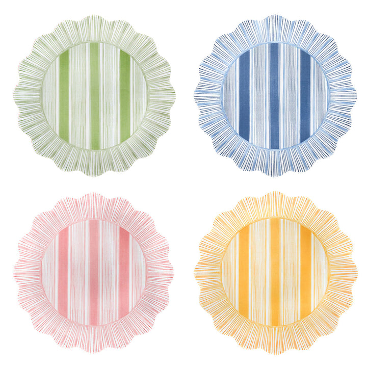 Cabana Stripe Melamine Dessert/Salad Plate Assorted Set/4 - Multi