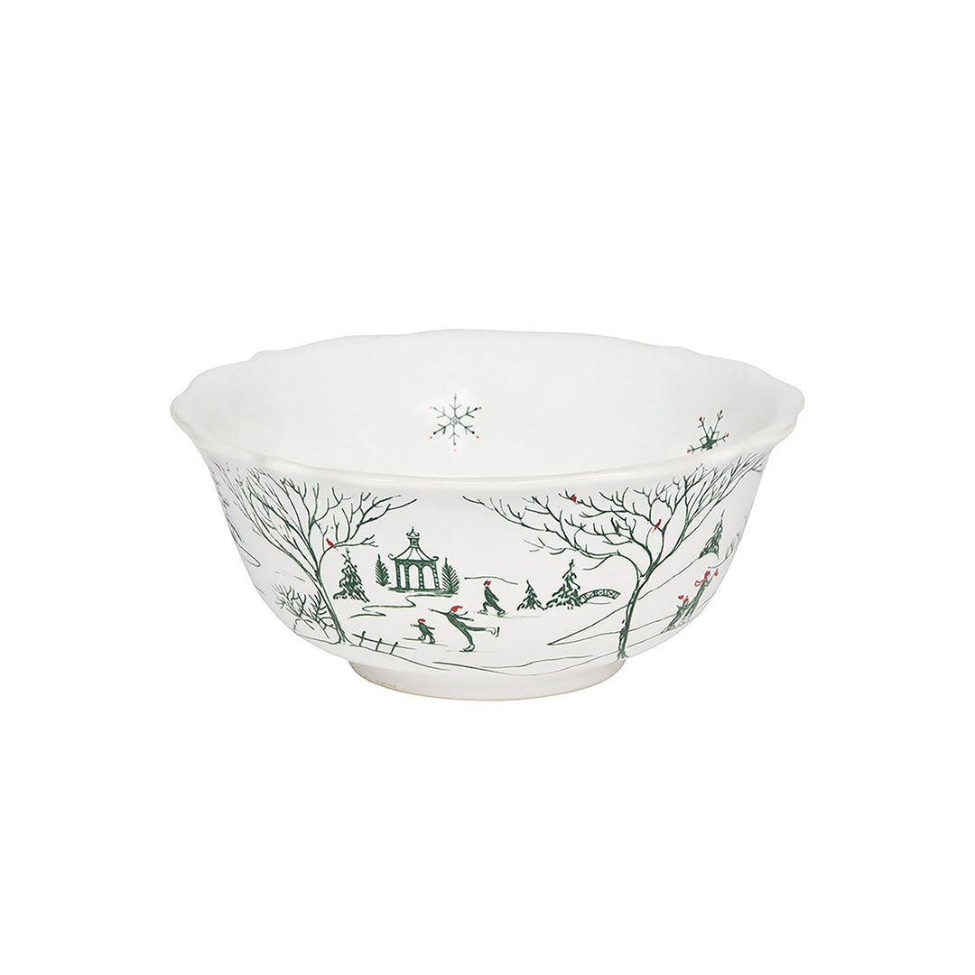 Country Estate Winter Frolic Cereal/Ice Cream Bowl - Evergreen