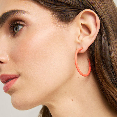 Midi Dune Hoops - Gold / Fusion Coral