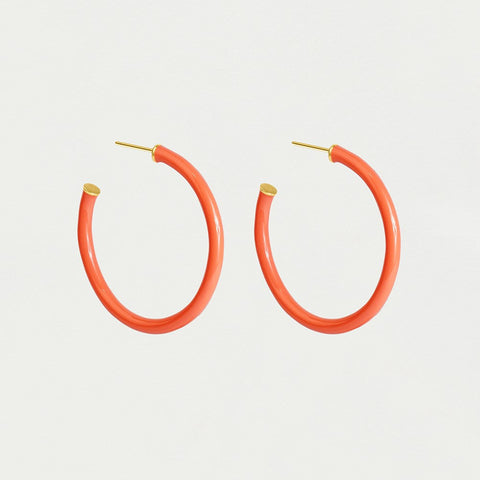 Midi Dune Hoops - Gold / Fusion Coral