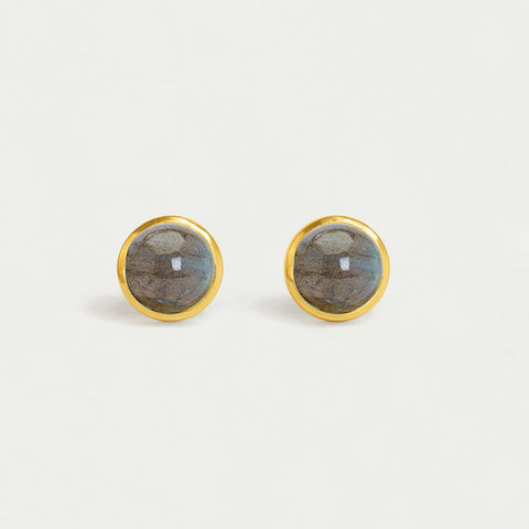 Forme Midi Knockout Studs - Gold / Labradorite